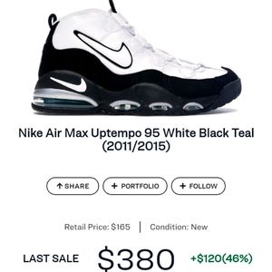Nike Air Max Uptempo 95 white black Size 12